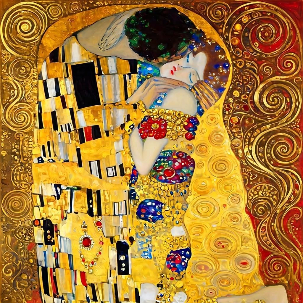 Gustav Klimt The Kiss as paint by numbers canvas